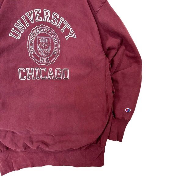 Vintage 90s Made in USA Champion Reverse Weave University of Chicago Graphic Red - Picture 3 of 4